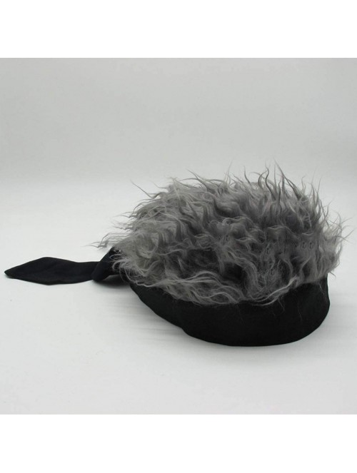 Visors Flair Hair Visor Sun Cap Wig Peaked Novelty Baseball Hat with Spiked Hair - 9.tie Grey - CH18ZYLOSD4 $13.07