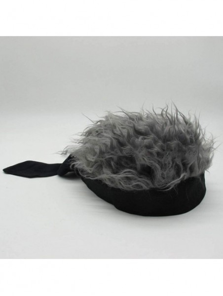 Visors Flair Hair Visor Sun Cap Wig Peaked Novelty Baseball Hat with Spiked Hair - 9.tie Grey - CH18ZYLOSD4 $13.07