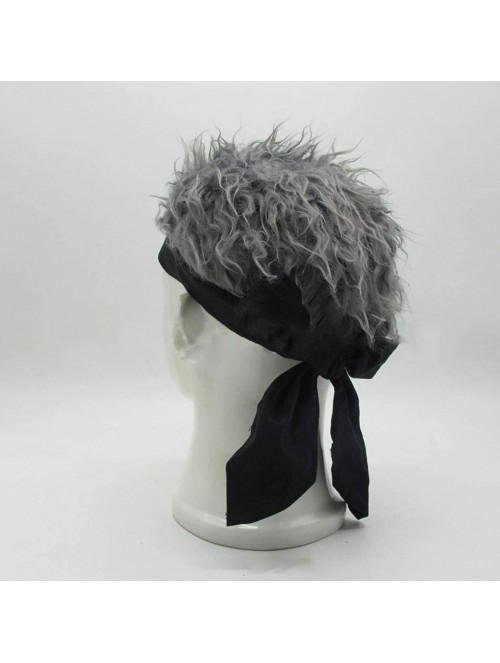 Visors Flair Hair Visor Sun Cap Wig Peaked Novelty Baseball Hat with Spiked Hair - 9.tie Grey - CH18ZYLOSD4 $13.07