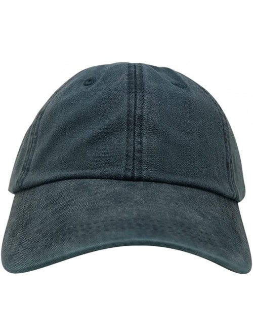 Baseball Caps Sunbuster Extra Long Bill 100% Washed Cotton Cap with Leather Adjustable Strap - Navy - CX12L01O4W9 $22.81