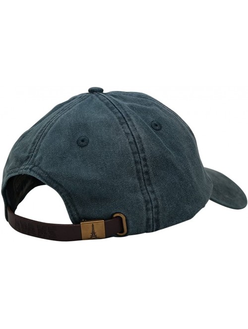 Baseball Caps Sunbuster Extra Long Bill 100% Washed Cotton Cap with Leather Adjustable Strap - Navy - CX12L01O4W9 $22.81