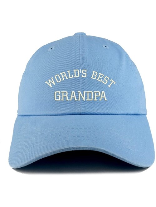 Baseball Caps World's Best Grandpa Embroidered Low Profile Soft Cotton Dad Hat Cap - Sky - CE18DD5ED5N $17.82