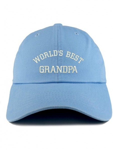 Baseball Caps World's Best Grandpa Embroidered Low Profile Soft Cotton Dad Hat Cap - Sky - CE18DD5ED5N $17.82