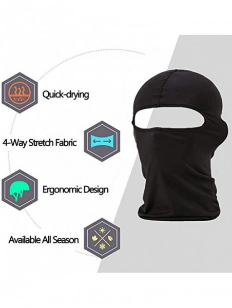 Balaclavas Multifunction Lycra Balaclava - Motorcycle Ski Cycling Full Face Mask-One Size - Black - CM1253JDX9T $11.40