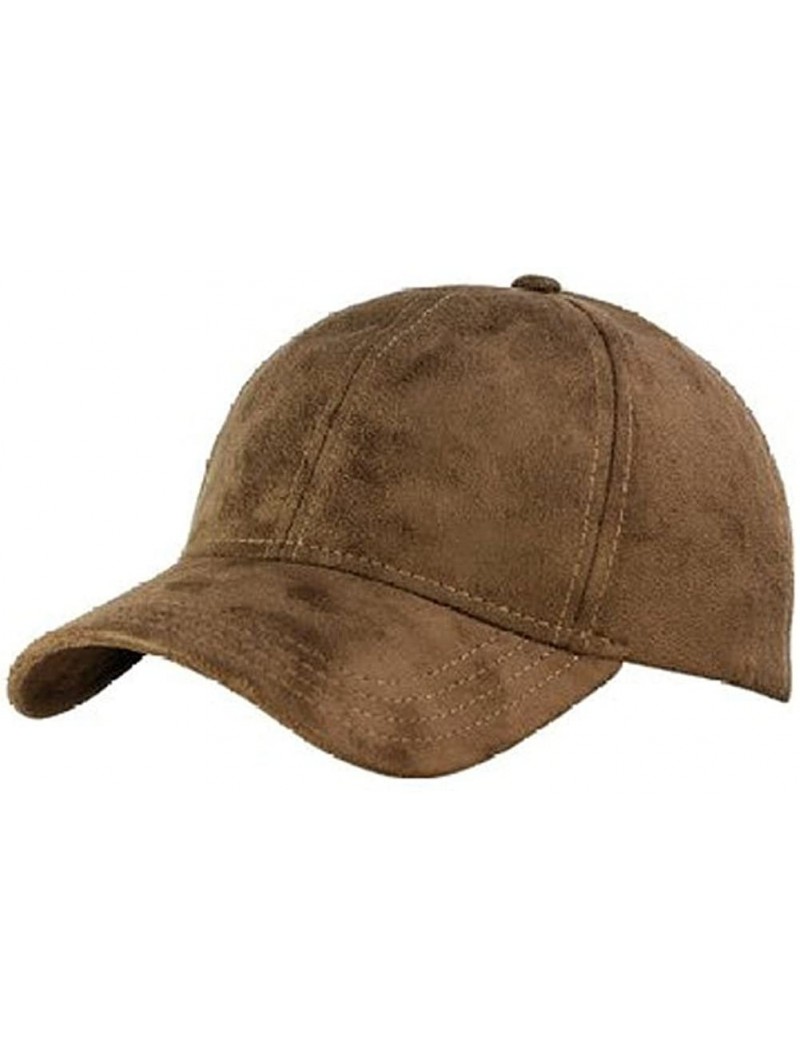 Baseball Caps Suede Adjustable Baseball Cap - Taupe - CY12KBZ7K5N $16.32