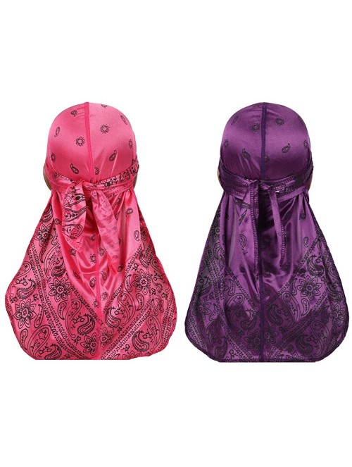 Skullies & Beanies Assorted Paisley Bandana Headwraps Womens - Rose Red-purple - CP18SS3WKZT $11.77