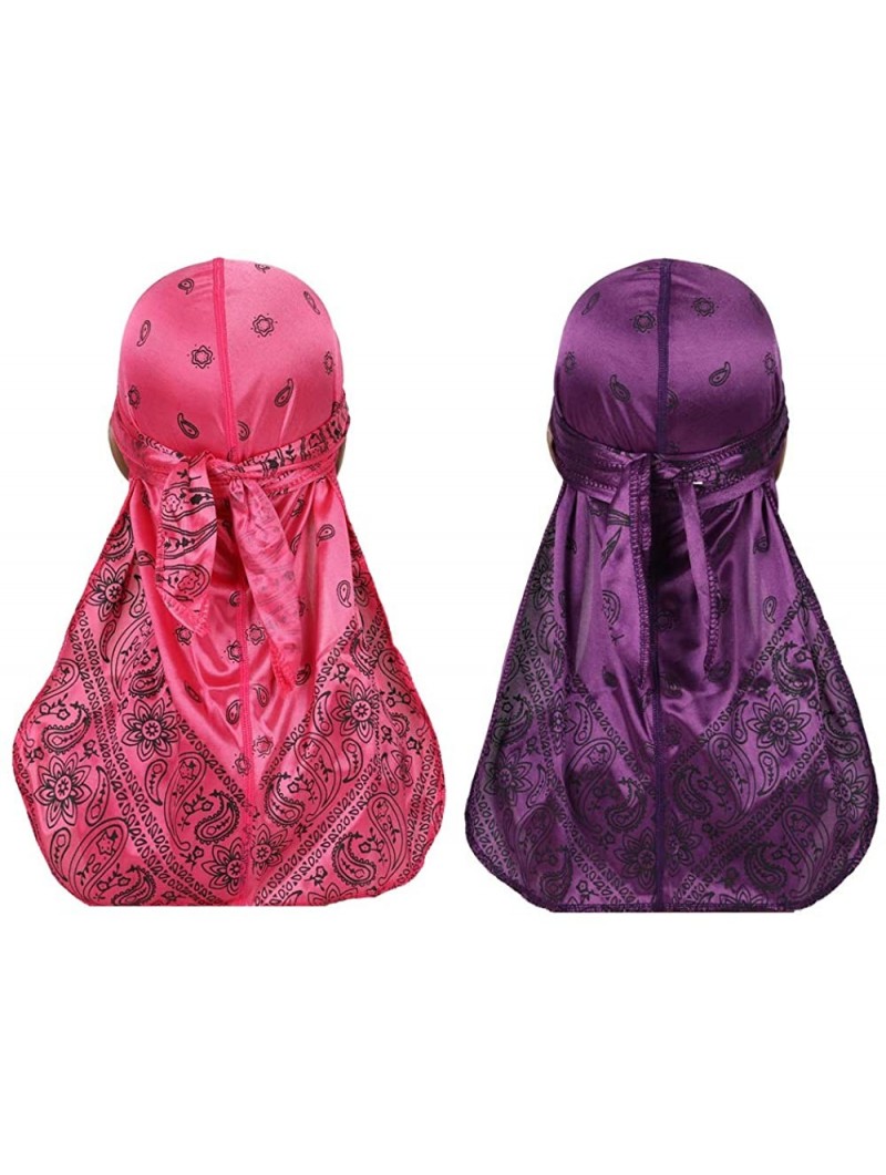 Skullies & Beanies Assorted Paisley Bandana Headwraps Womens - Rose Red-purple - CP18SS3WKZT $11.77