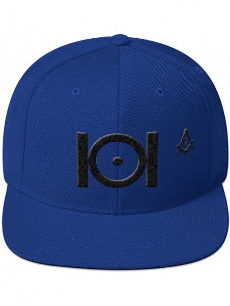 Baseball Caps Masonic Snapback Hat 3D Puff Embroidery Black Thread - Royal Blue - C418D2H09R3 $46.17