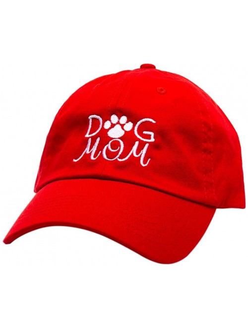 Baseball Caps Dog Mom Baseball Cap - Soft Embroidered Cotton Caps - Red - CV18EQ5OAKG $21.70