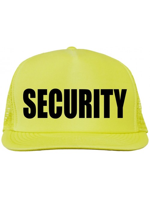 Baseball Caps Security Bright neon Truckers mesh snap Back hat - Neon Yellow - C611N424EVT $20.81