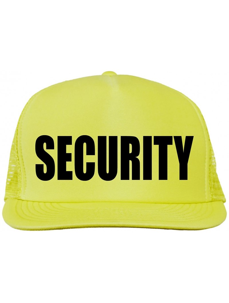 Baseball Caps Security Bright neon Truckers mesh snap Back hat - Neon Yellow - C611N424EVT $20.81