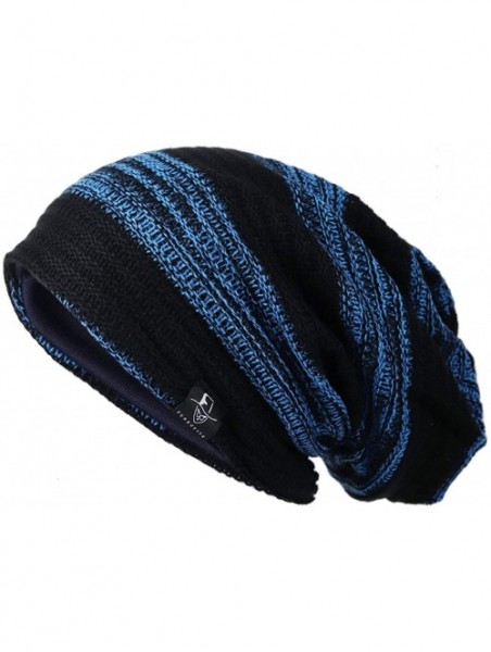 Skullies & Beanies Men Slouch Beanie Knit Long Oversized Skull Cap for Winter Summer N010 - B306-blue - C418HYQSS7K $14.35