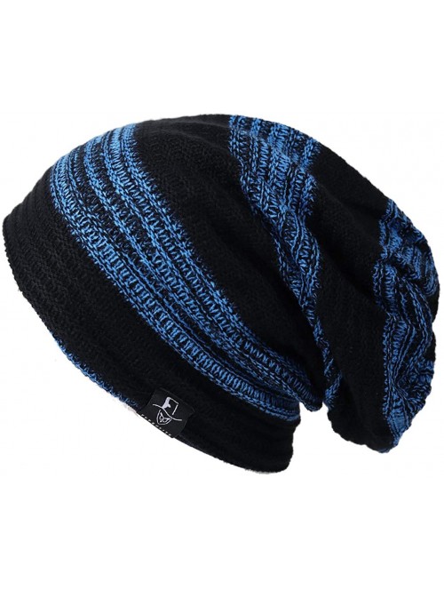 Skullies & Beanies Men Slouch Beanie Knit Long Oversized Skull Cap for Winter Summer N010 - B306-blue - C418HYQSS7K $14.35