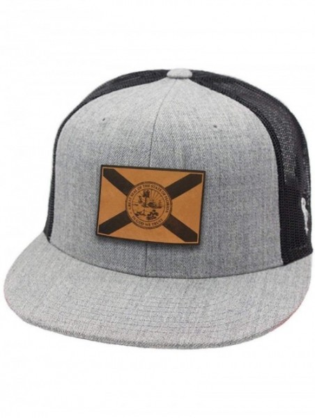 Baseball Caps The Sunshine State Flat Trucker - Heather Grey/Black - CC18IGQ6UIR $30.93