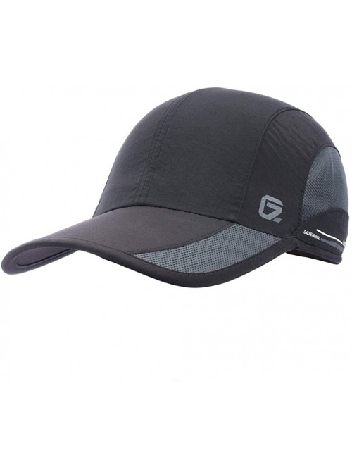 Baseball Caps Quick Dry Sports Hat Lightweight Breathable Unstructured Soft Run Cap Unisex - Black - CG18284Q69Q $14.34