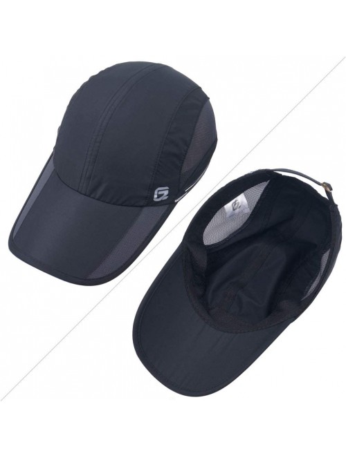 Baseball Caps Quick Dry Sports Hat Lightweight Breathable Unstructured Soft Run Cap Unisex - Black - CG18284Q69Q $14.34