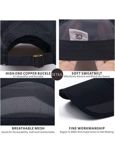 Baseball Caps Quick Dry Sports Hat Lightweight Breathable Unstructured Soft Run Cap Unisex - Black - CG18284Q69Q $14.34