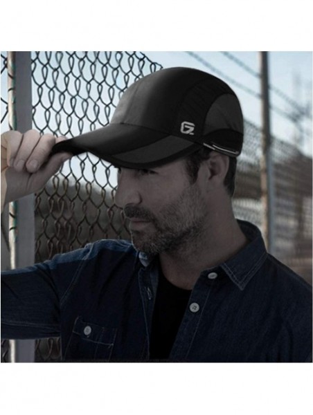 Baseball Caps Quick Dry Sports Hat Lightweight Breathable Unstructured Soft Run Cap Unisex - Black - CG18284Q69Q $14.34