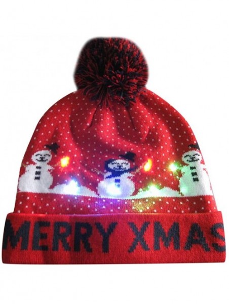 Baseball Caps FarJing Ugly LED Christmas Hat-Unisex Novelty Colorful Light-up Stylish Knitted Sweater Xmas Party Beanie Cap -...