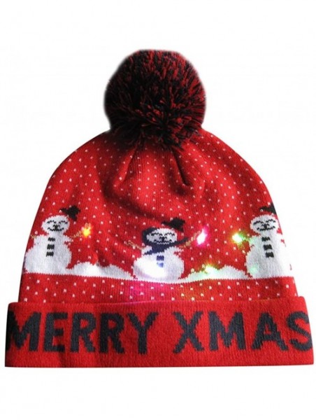 Baseball Caps FarJing Ugly LED Christmas Hat-Unisex Novelty Colorful Light-up Stylish Knitted Sweater Xmas Party Beanie Cap -...