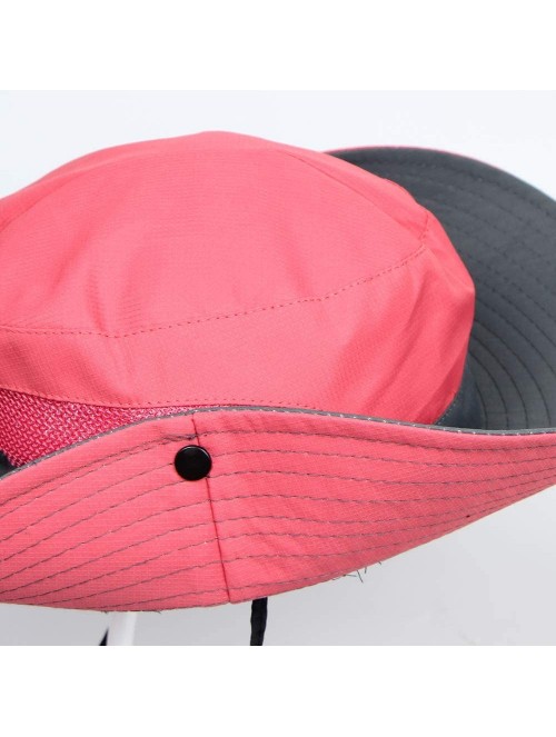 Sun Hats Womens Outdoor Sun Hat UV Protection Foldable Mesh Wide Brim Summer Beach Fishing Cap - Watermelon Red - CS18TH464YZ...