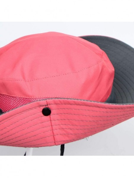 Sun Hats Womens Outdoor Sun Hat UV Protection Foldable Mesh Wide Brim Summer Beach Fishing Cap - Watermelon Red - CS18TH464YZ...