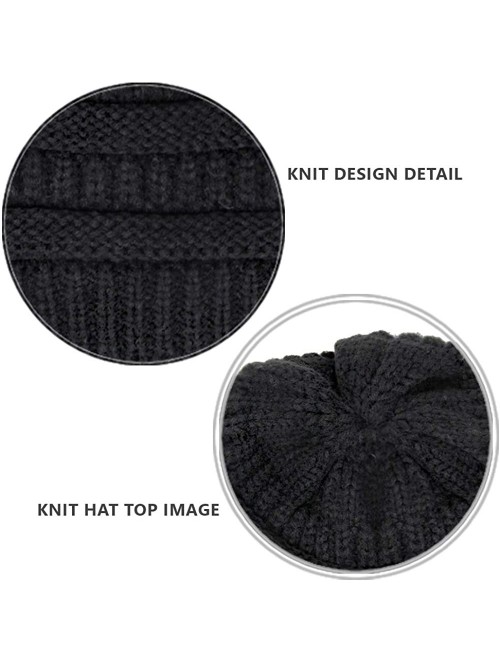 Skullies & Beanies Me Plus Winter Fleece Lined Soft Warm Cable Knitted Beanie Hat for Women & Men - 2 Pack - Black & Taupe - ...