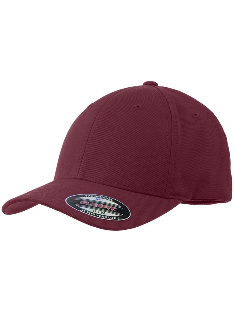 Baseball Caps Men's Flexfit Performance Solid Cap - Maroon - CS11QDSLB8P $19.98