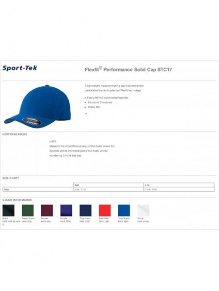 Baseball Caps Men's Flexfit Performance Solid Cap - Maroon - CS11QDSLB8P $19.98