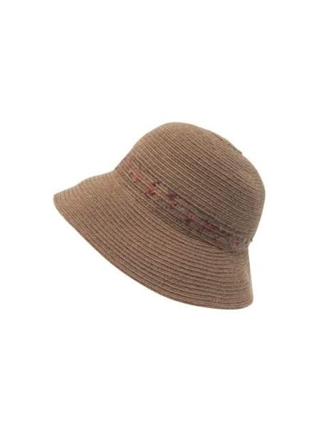 Bucket Hats Casual Cloche Hat with Speckled Knit Hatband- Wide Brim Warm Bucket Hat - Camel - CE18YANZZDS $28.13