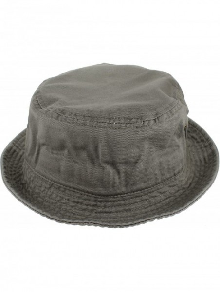 Bucket Hats 100% Cotton Packable Fishing Hunting Summer Travel Bucket Cap Hat - Olive - CO18DR602IO $24.49