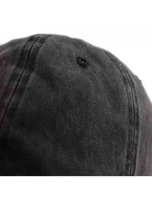 Baseball Caps Cabo Wabo Hats Adjustable Vintage Washed Denim Baseball Cap Casquette - Black - C518TU9A3E8 $23.48