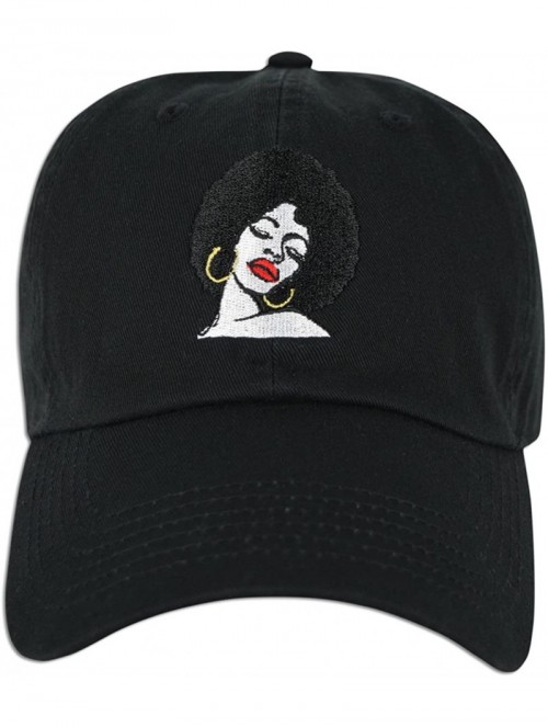 Baseball Caps Melanin Embroidered Dad Cap Hat Adjustable - Black - CW180TAHNXT $13.77
