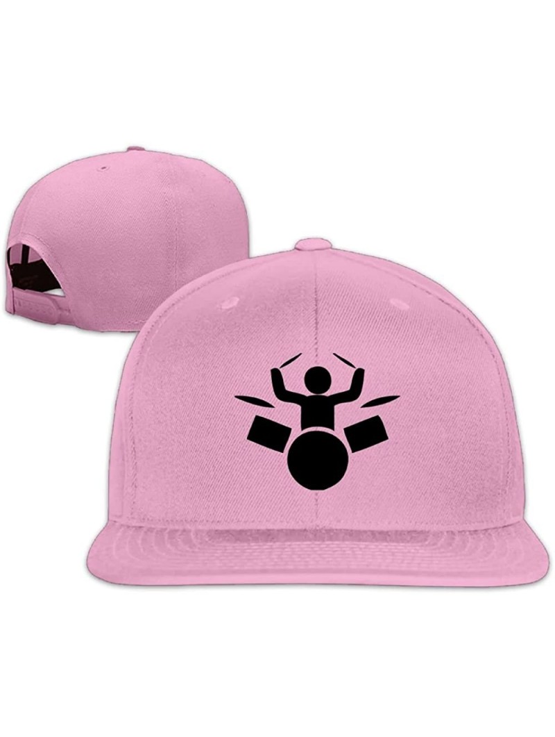 Baseball Caps Drumms Drummer Washed Unisex Adjustable Flat Bill Visor Baseball Hat - Pink - CJ18CD9OELZ $14.57