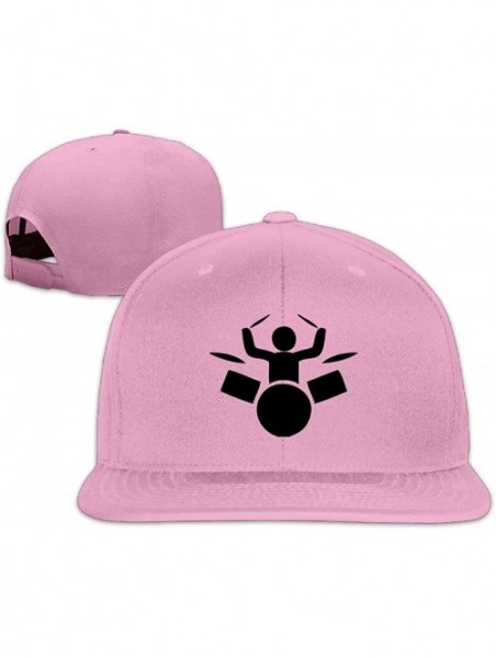 Baseball Caps Drumms Drummer Washed Unisex Adjustable Flat Bill Visor Baseball Hat - Pink - CJ18CD9OELZ $14.57