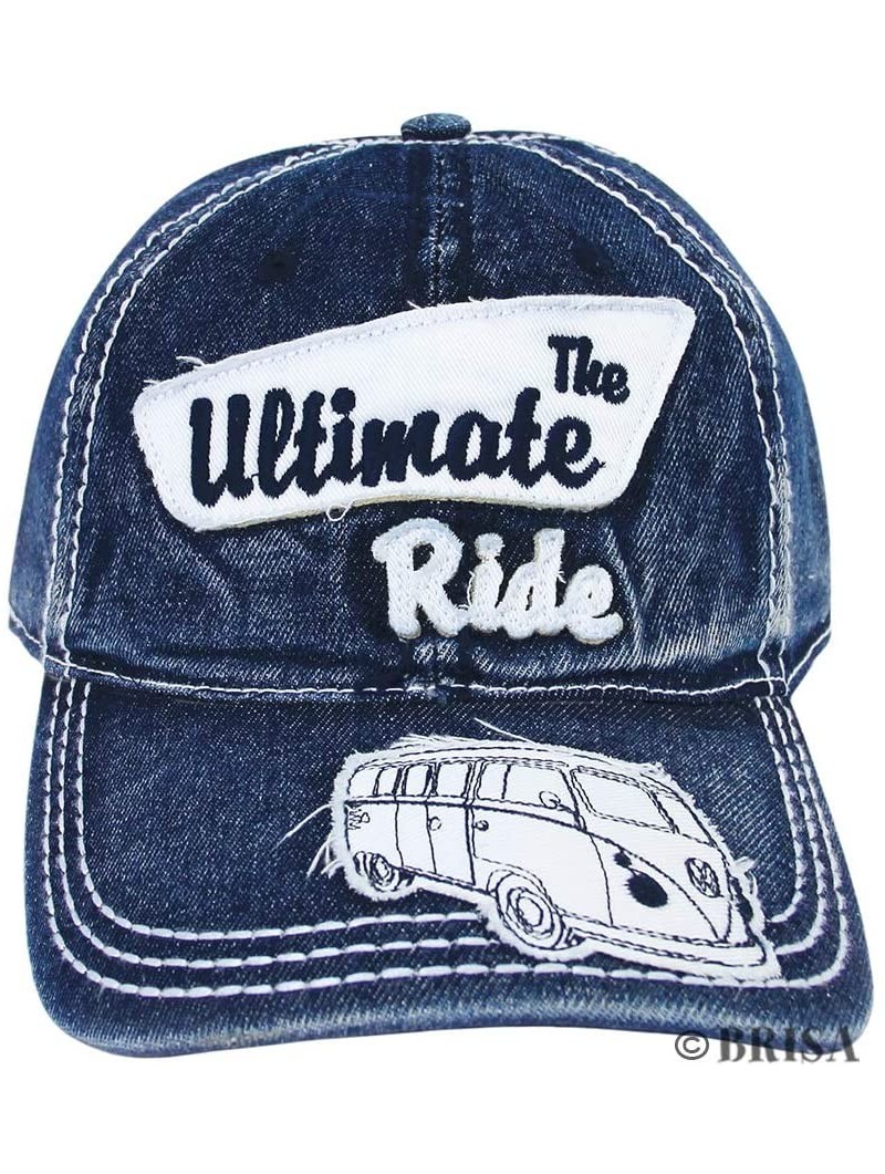 Baseball Caps VW Collection - Volkswagen Samba Bus T1 Camper Van Adjustable Baseball Cap- Hat - T1 Bus/the Ultimate Ride/Blue...