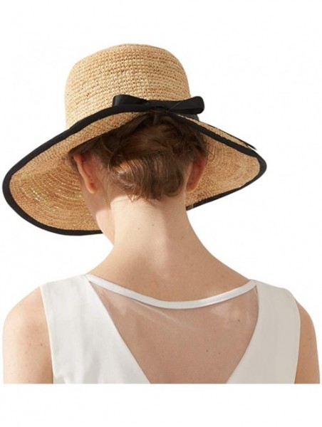 Sun Hats Womens UPF 50+ Wide Brim Panama Straw Hat Foldable Fedora Beach Sun Hat - Beige(0118) - CD18QEQGLEN $13.51