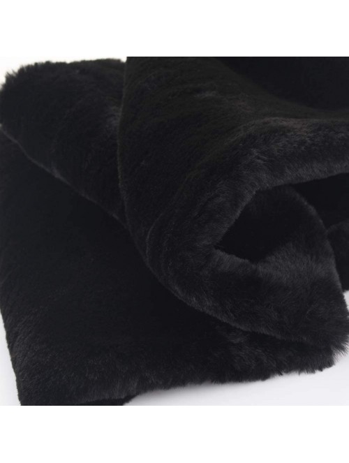 Sun Hats Women Faux Fur Infinity Scarf Soft Winter Warm Neck Warmer Scarfs - Black - CU18IRIN775 $21.85