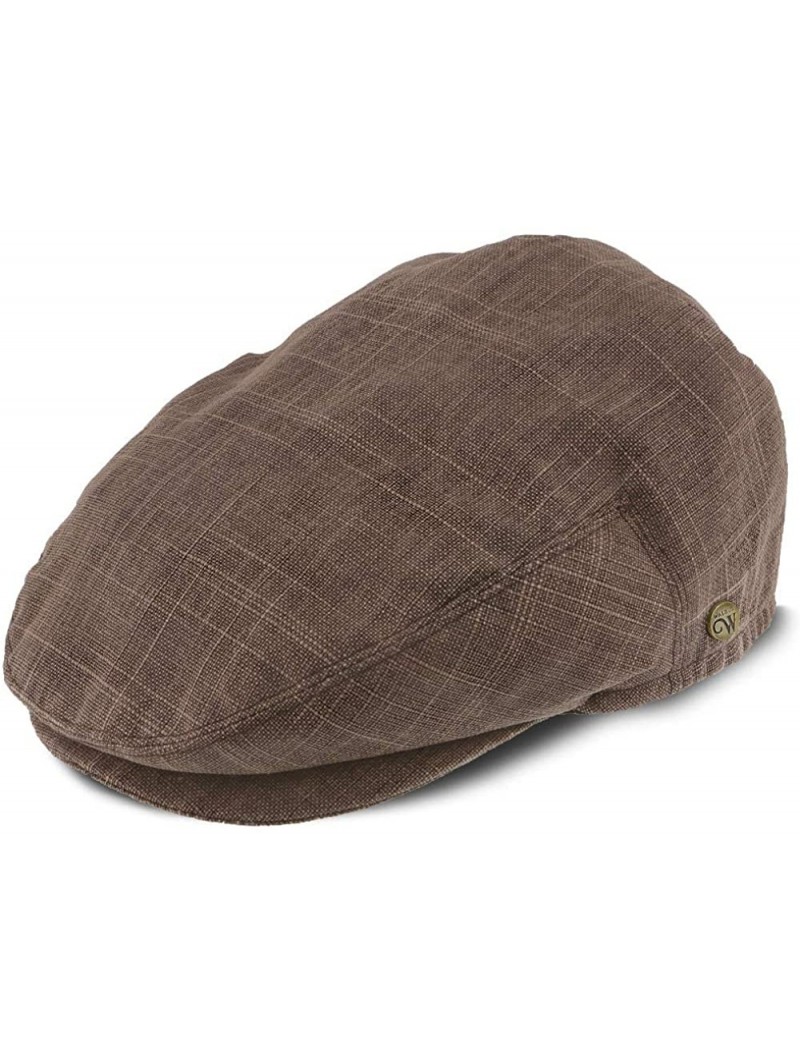 Newsboy Caps Downtown Brown Linen Ivy Cap - Mocha - CT18QQC0QY8 $29.93