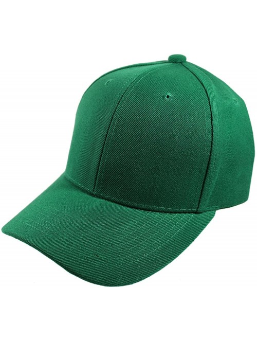 Baseball Caps Plain Blank Baseball Caps Adjustable Back Strap Wholesale LOT 12 PC'S - Kelly Green - C817XHLZWTK $34.11