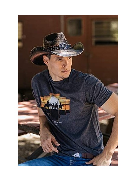 Cowboy Hats Men's Big Lone Star Studded Lone Star Western Hat - CM18OQTUULY $72.17