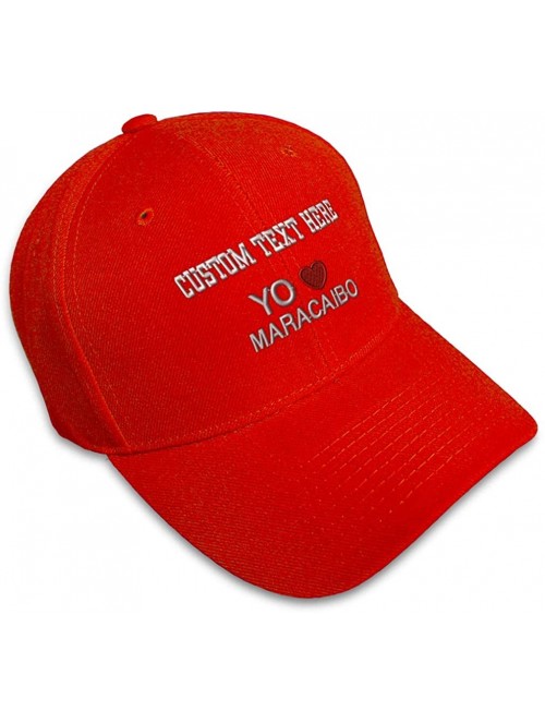 Baseball Caps Custom Baseball Cap Yo Amo Maracaibo Spanish Embroidery Dad Hats for Men & Women - Red - CG18ANLW3Y9 $24.12