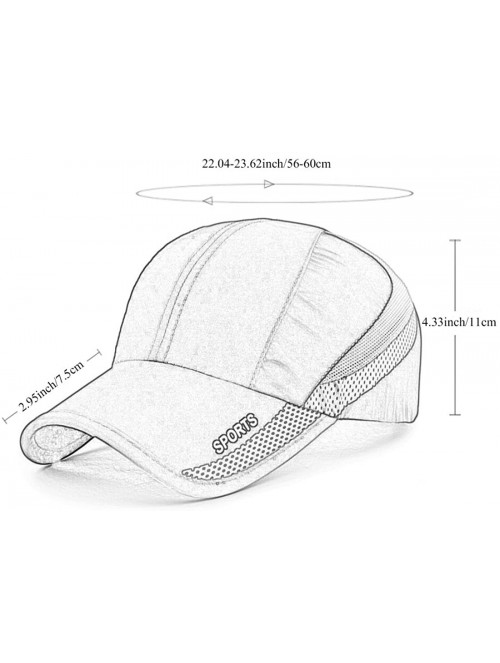 Baseball Caps Unisex Summer Running Cap Quick Dry Mesh Outdoor Sun Hat Stripes Lightweight Breathable Soft Sports Cap - CP18D...