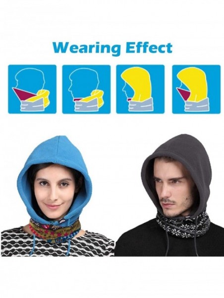 Balaclavas Balaclava Ski Face Mask Winter Hat Fleece Cold Weather Hooded Mask Neck Warmer - Rose Red - CG188GSRE5I $12.55