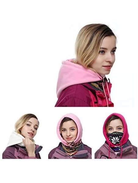 Balaclavas Balaclava Ski Face Mask Winter Hat Fleece Cold Weather Hooded Mask Neck Warmer - Rose Red - CG188GSRE5I $12.55