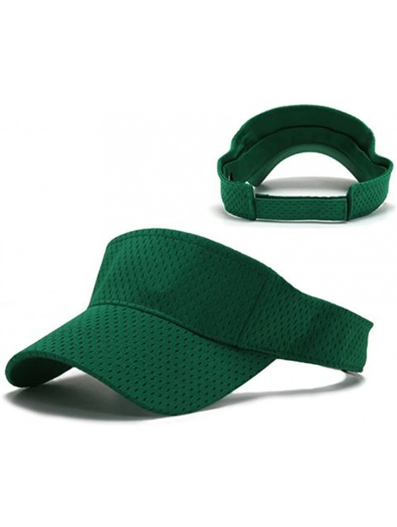 Visors Athletic Mesh Sports Visor - Forest Green - CT11FE5M5LF $12.51