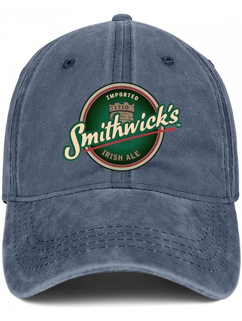 Baseball Caps Guinness Smithwicks Mens Womens Denim Baseball Hat Adjustable Snapback Sun Cap - Blue-146 - CD18WHROZ8E $22.41