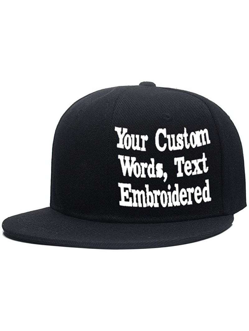 Baseball Caps Custom Embroidered Baseball Cap Personalized Snapback Mesh Hat Trucker Dad Hat - Hiphop Black - CL18HLLQMSY $19.11