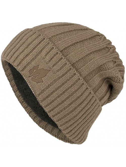 Skullies & Beanies Beanie Hat for Men Women Winter Warm Knit Slouchy Thick Skull Cap Casual Down Headgear Earmuffs Hat - CU18...