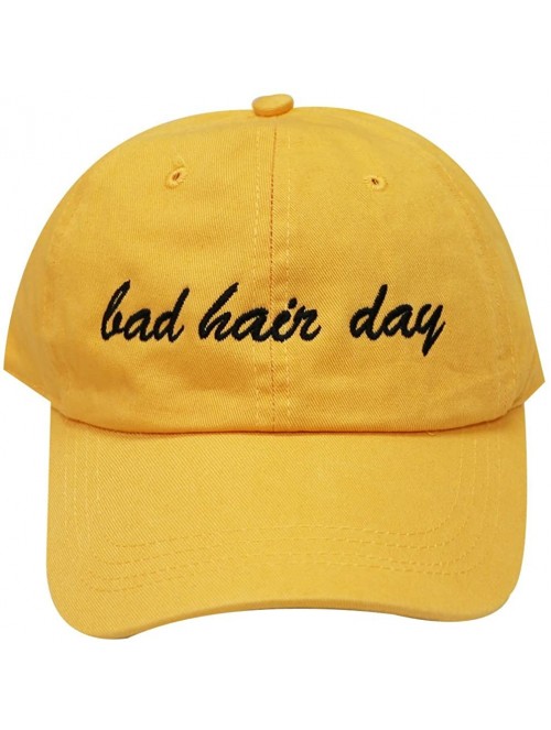 Baseball Caps Bad Hair Day Cotton Baseball Caps - Mango - CS183NK2D4T $17.46